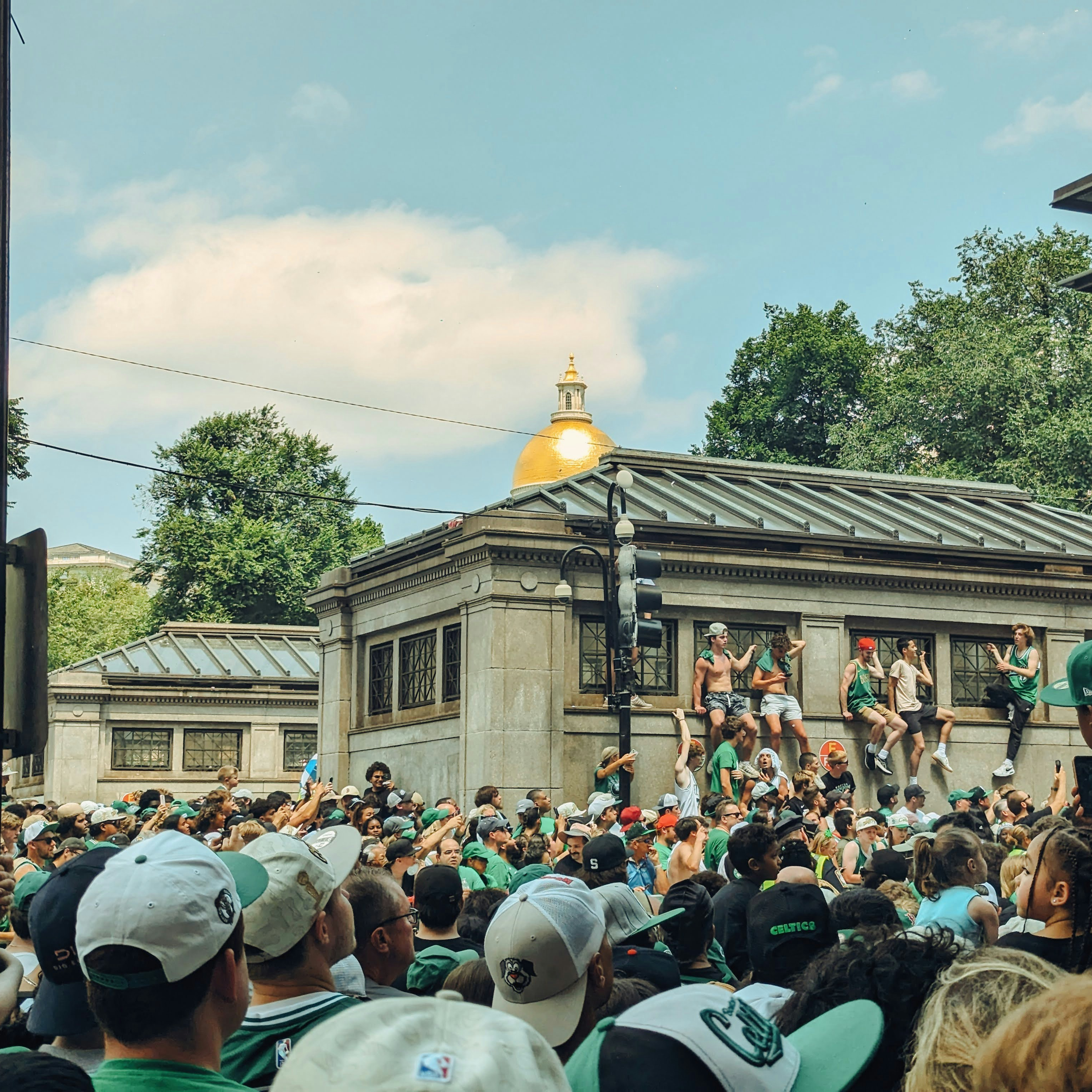 Celtics fans at the championship parade.