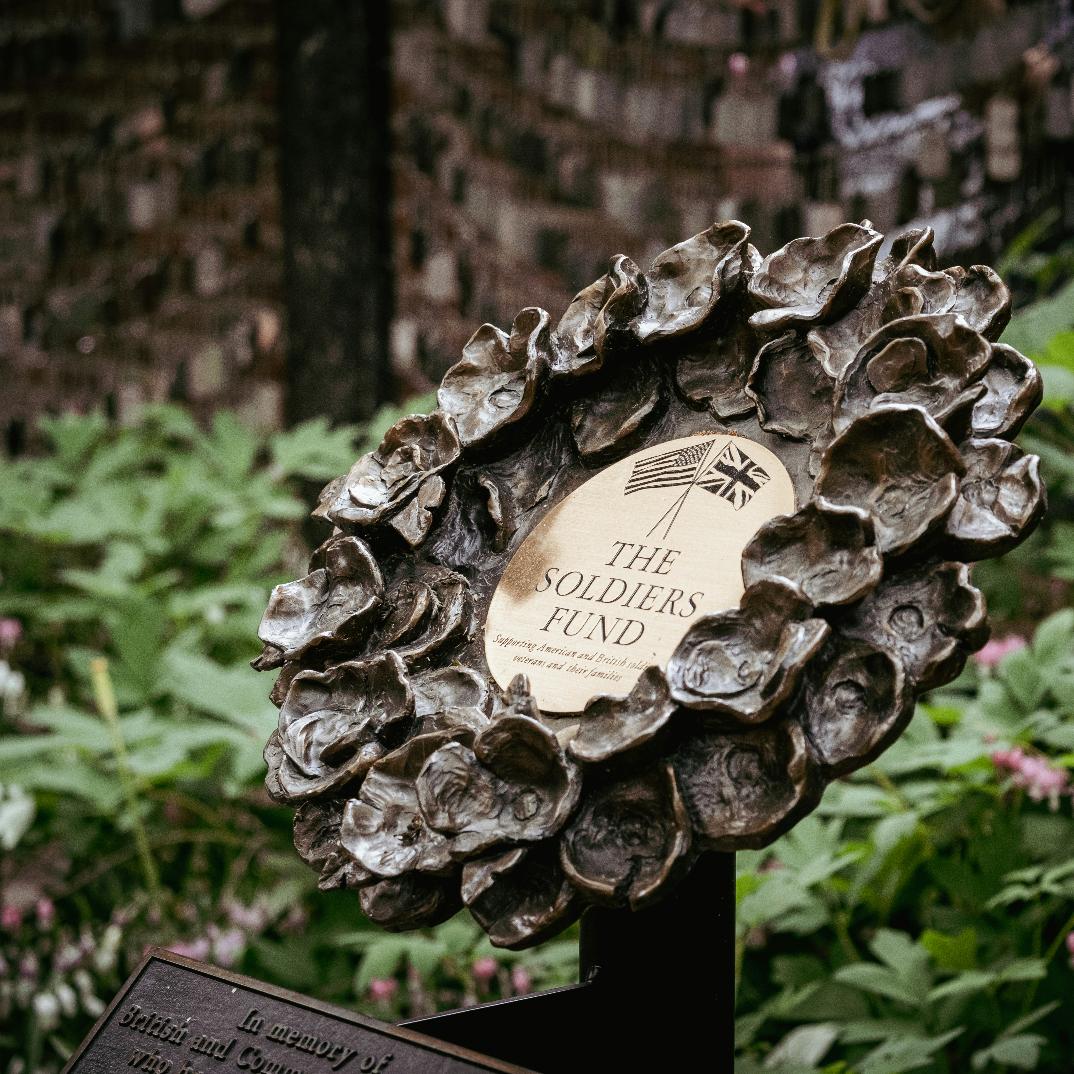 Picture of the Soldier's Fund Plaque in the Old North Memorial Garden.